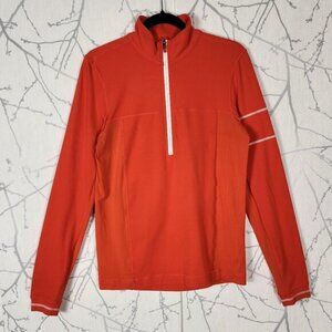 Lululemon Orange Luon Half Zip Pullover Long Sleeve